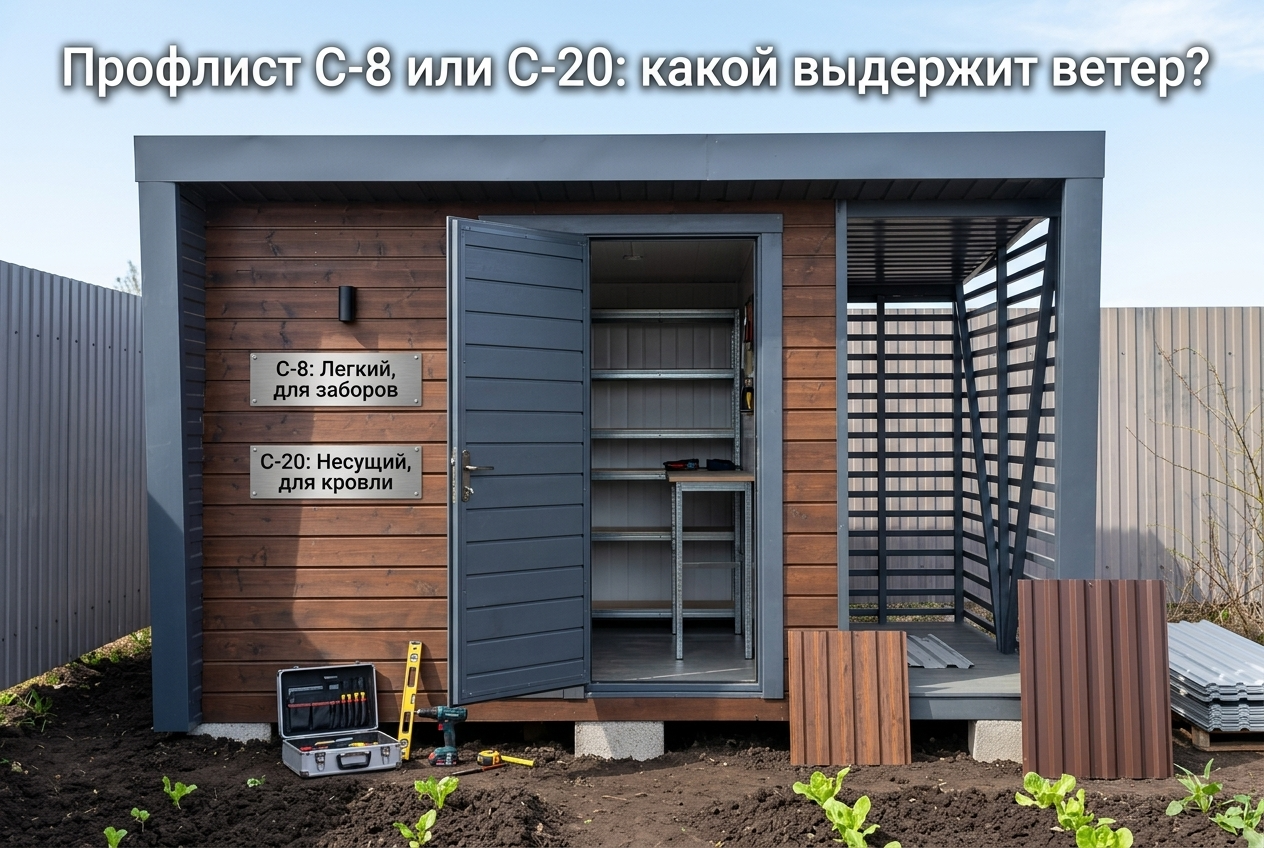 Сравнение характеристик и расшифровка маркировки профнастила марок С-8 и С-20