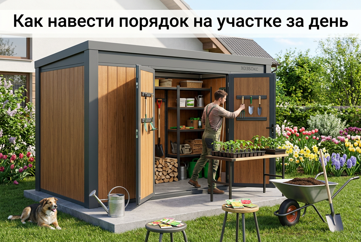 Организованная система хранения инструментов и садового инвентаря на дачном участке