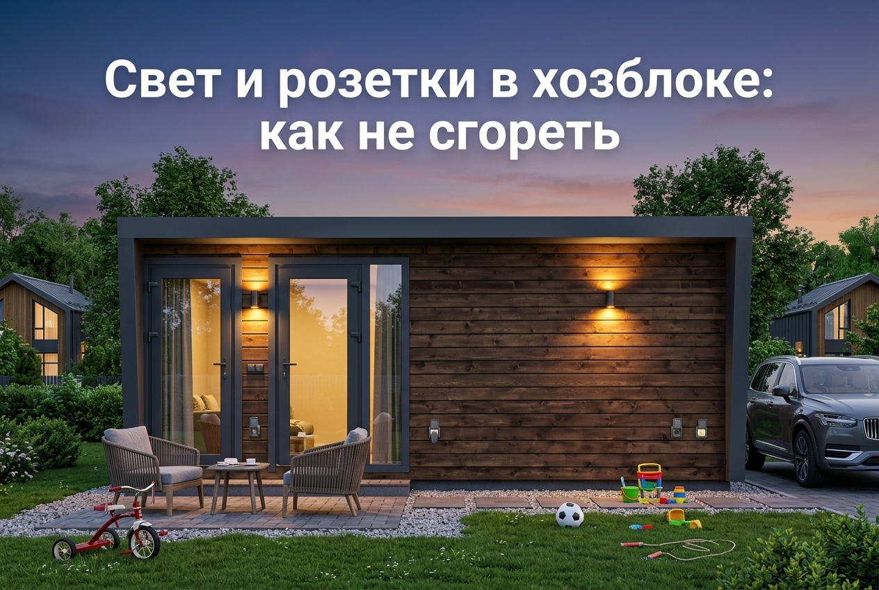 Процесс разводки кабеля и установки розеток в хозблоке для обеспечения безопасности